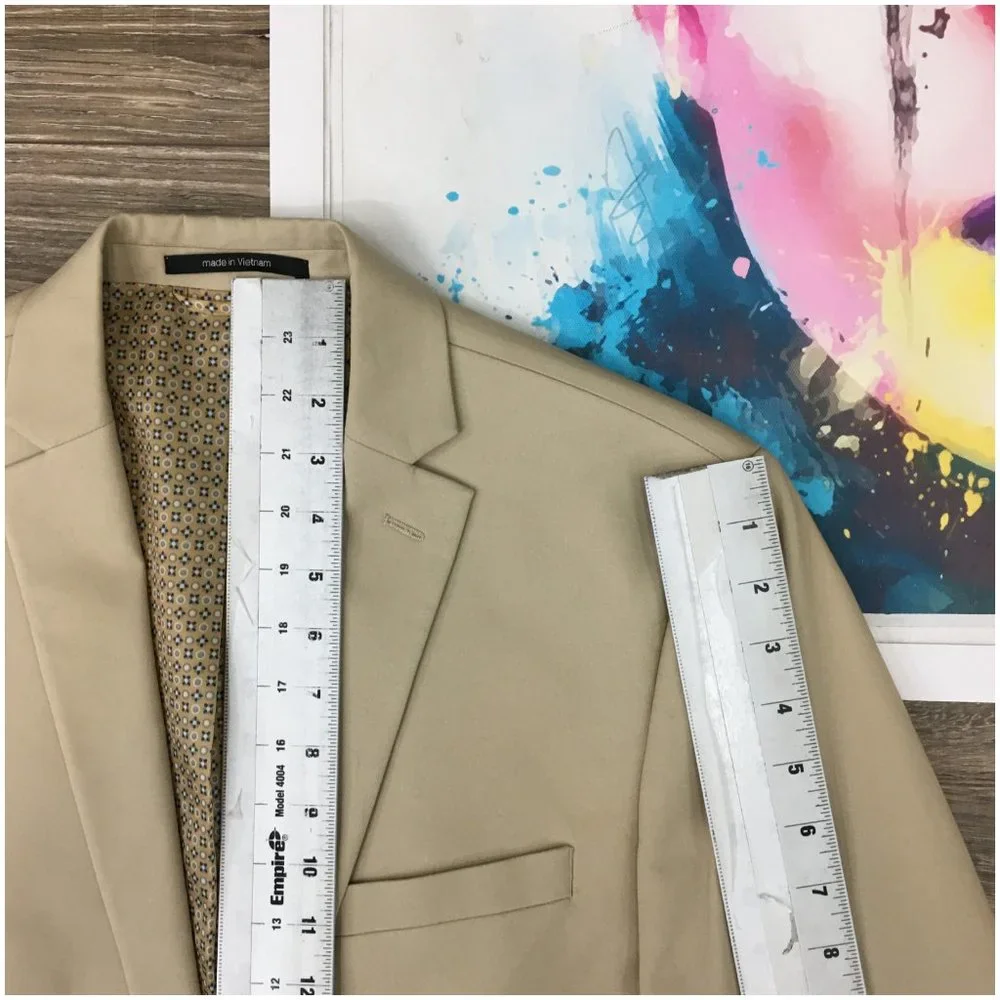 Bar III Mens Blazer Sport Coat Two Button Casual Jacket Size 40L Cotton Suits‎